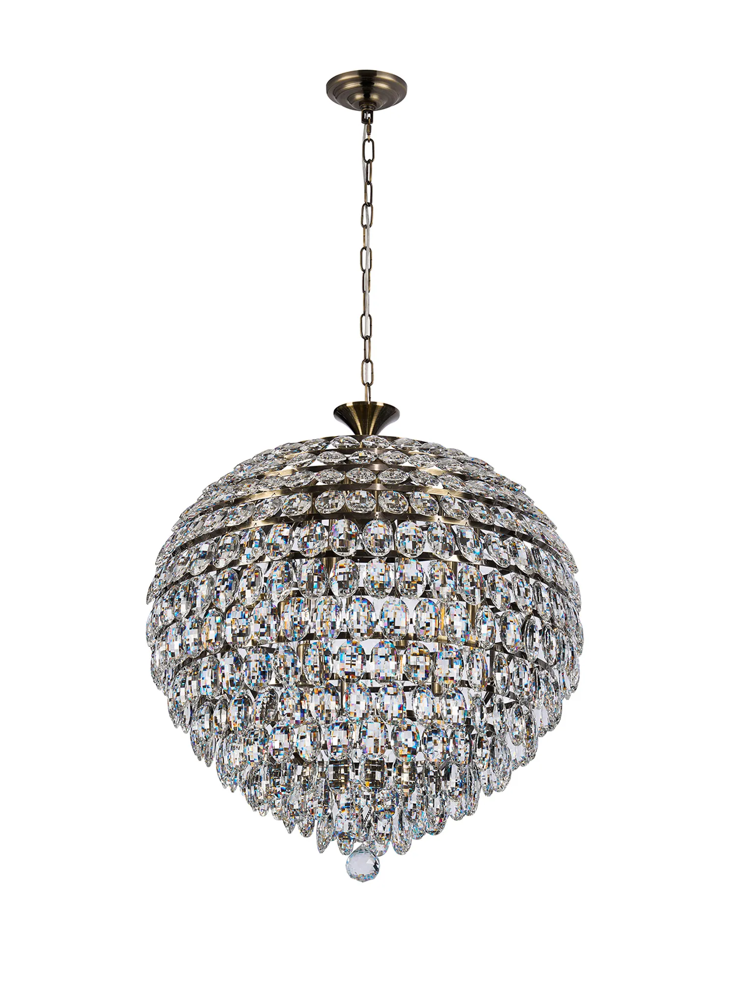 Coniston Pendant 12 Light (29.2kg) Antique Brass IL32810AB  Diyas Coniston Antique Brass